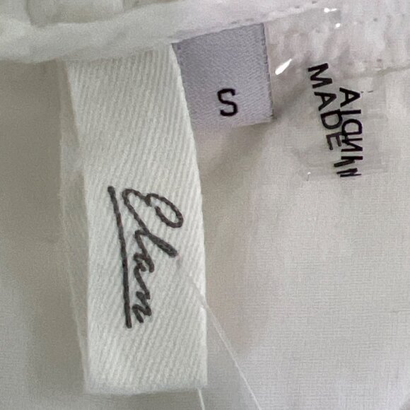 ELAN Ruffle Accented Button Flutter Sleeve Blouse White Sz S NWT - Picture 5 of 6